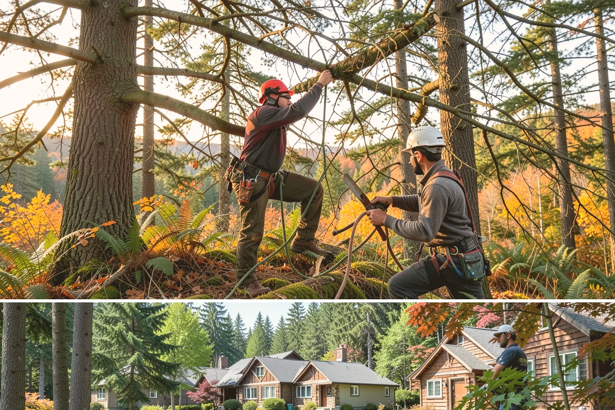 Right-of-way clearing in Edgewood, Pierce County, WA - This work can be performed year-round in Puget Sound but requires specific methods for wet or frozen ground common during winter.