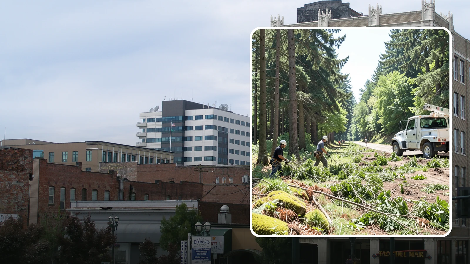 Right-of-way clearing in Everett, Snohomish County, WA - The clearing of vegetation along easements and access corridors.