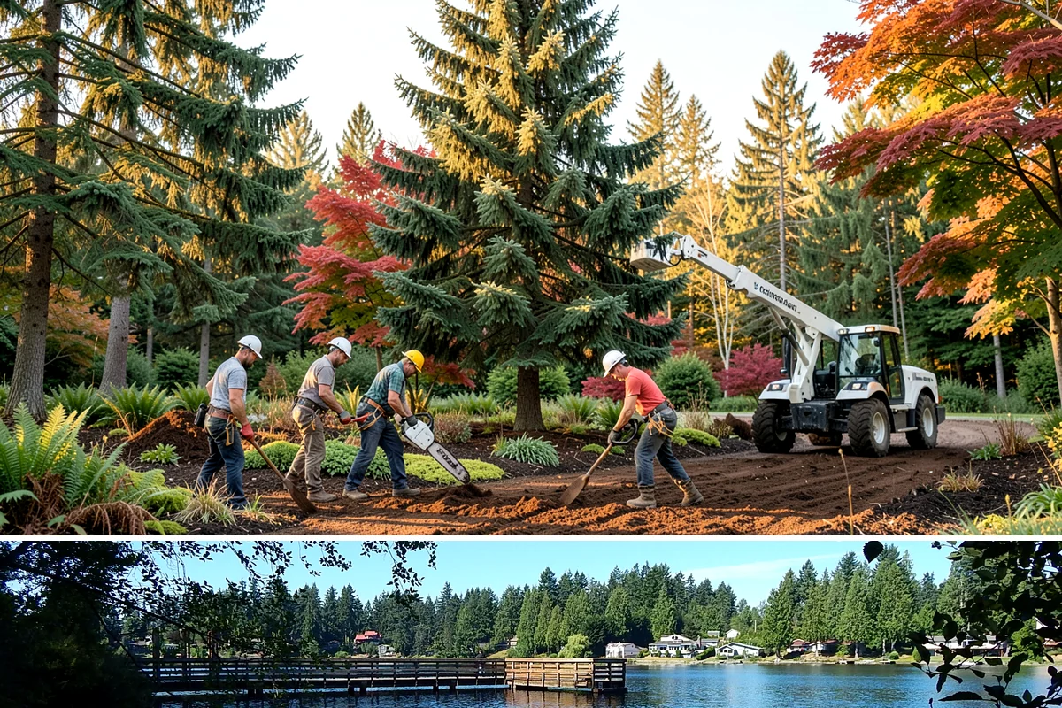 Right-of-way clearing in Federal Way, King County, WA - This work can be performed year-round in Puget Sound but requires specific methods for wet or frozen ground common during winter.