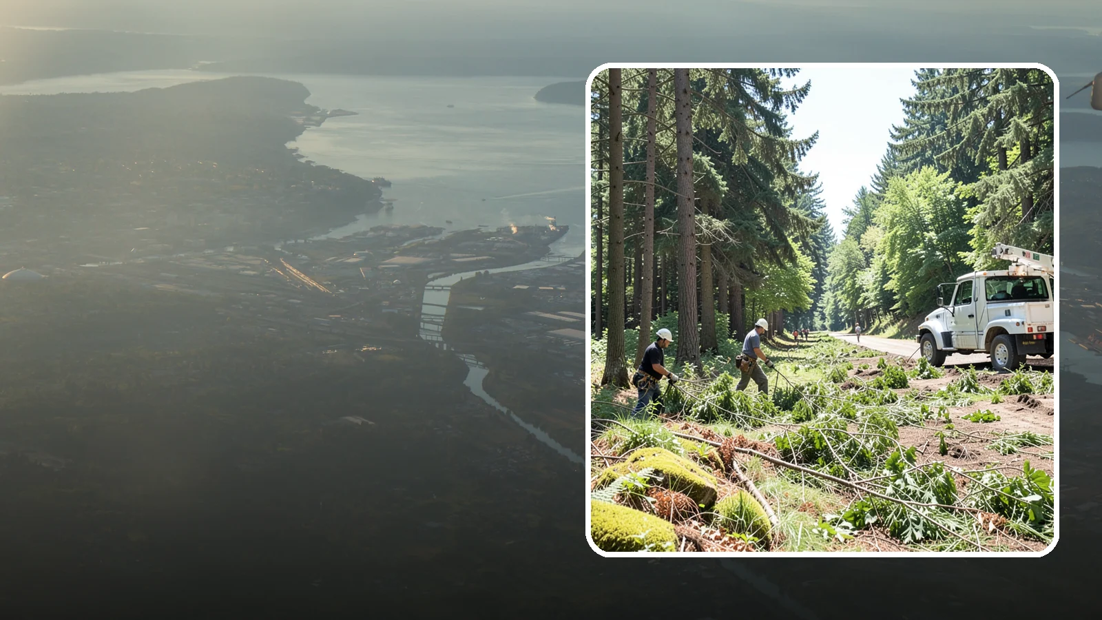 Right-of-way clearing in Fife, Pierce County, WA - The clearing of vegetation along easements and access corridors.