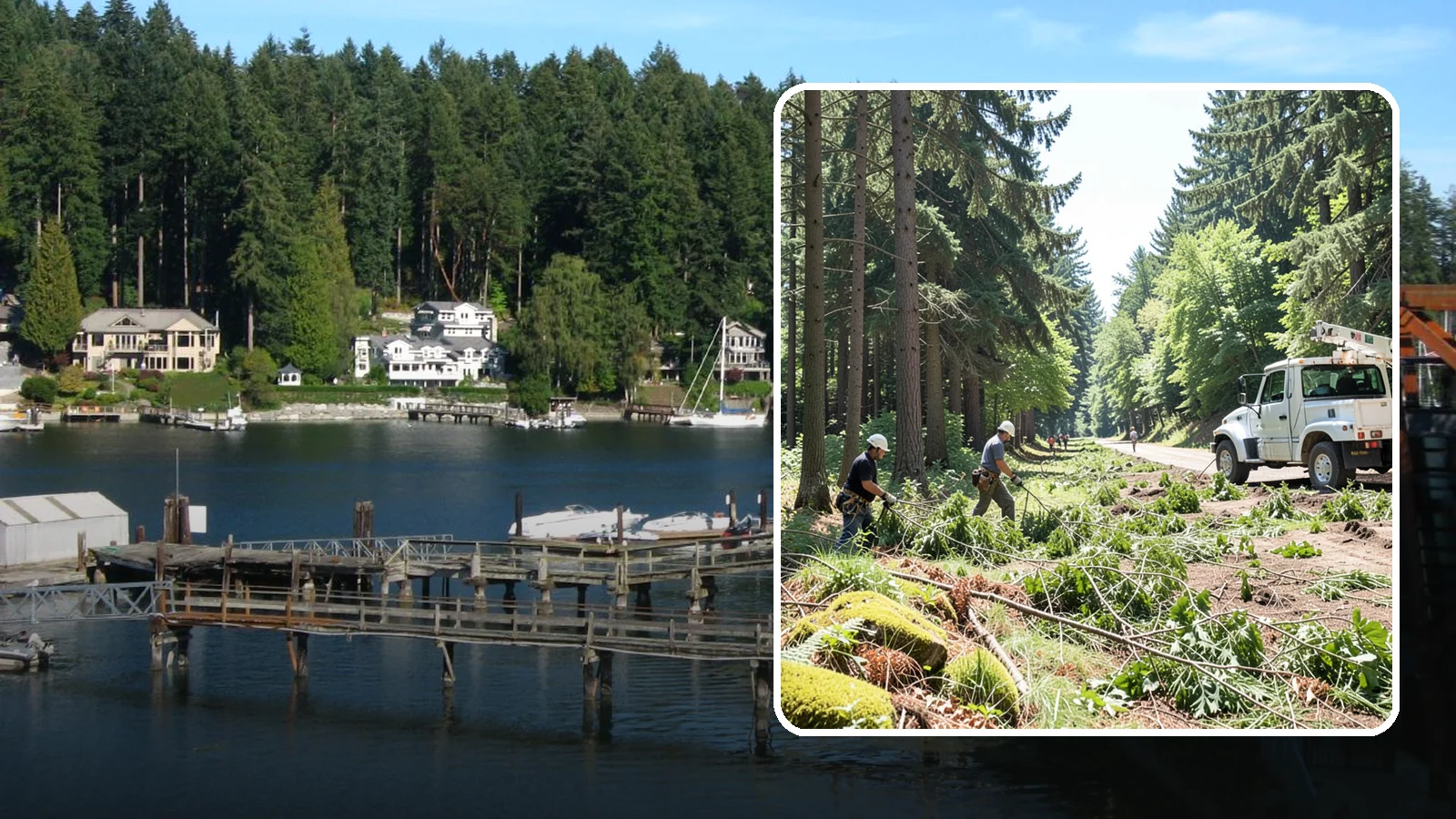 Right-of-way clearing in Gig Harbor, Pierce County, WA - The clearing of vegetation along easements and access corridors.