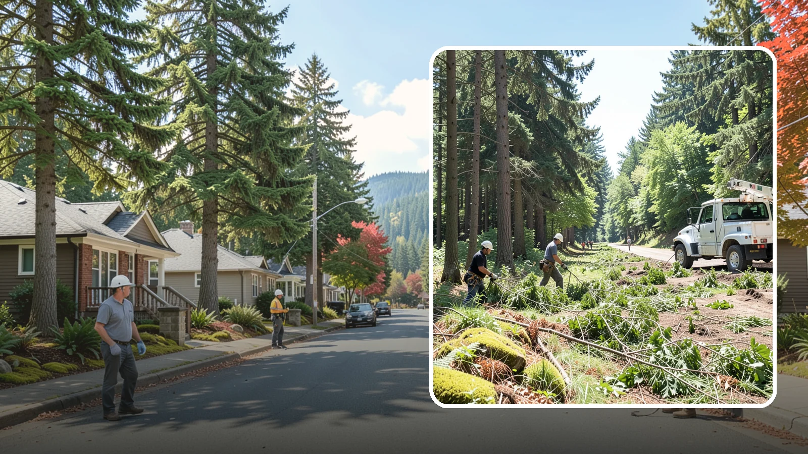 Right-of-way clearing in Hunts Point, King County, WA - The clearing of vegetation along easements and access corridors.