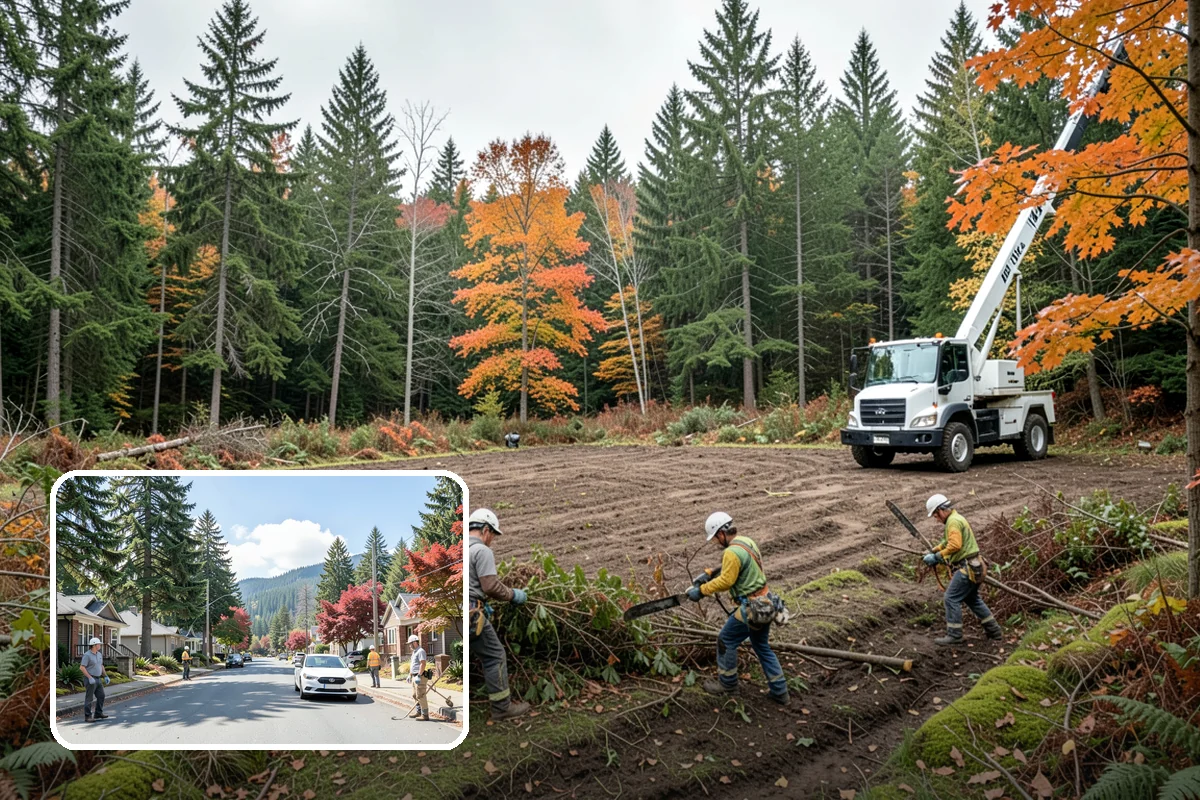 Right-of-way clearing in Hunts Point, King County, WA - Improves access and usability of a site