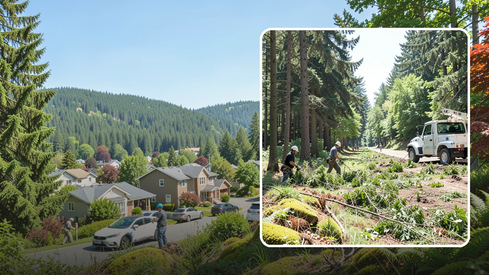 Right-of-way clearing in Index, Snohomish County, WA - The clearing of vegetation along easements and access corridors.