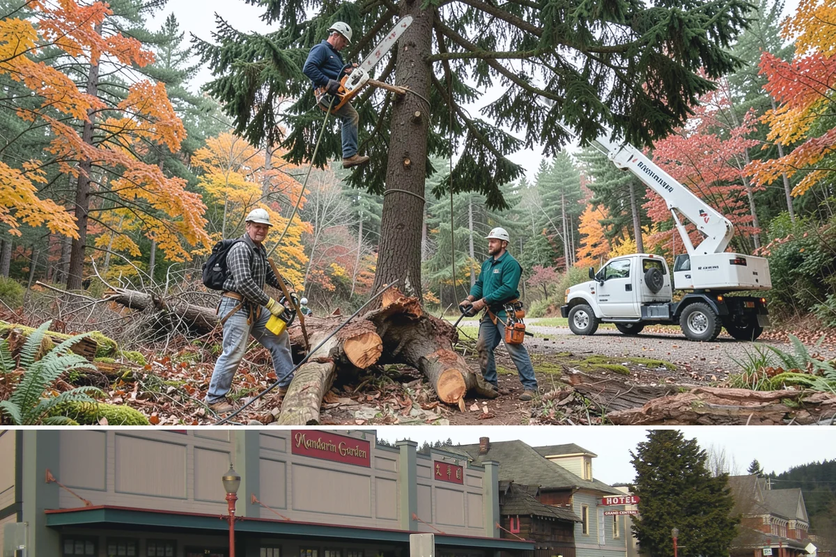 Right-of-way clearing in Issaquah, King County, WA - This work can be performed year-round in Puget Sound but requires specific methods for wet or frozen ground common during winter.