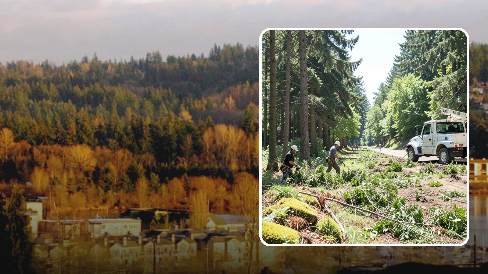 Right-of-way clearing in Kenmore, King County, WA - The clearing of vegetation along easements and access corridors.