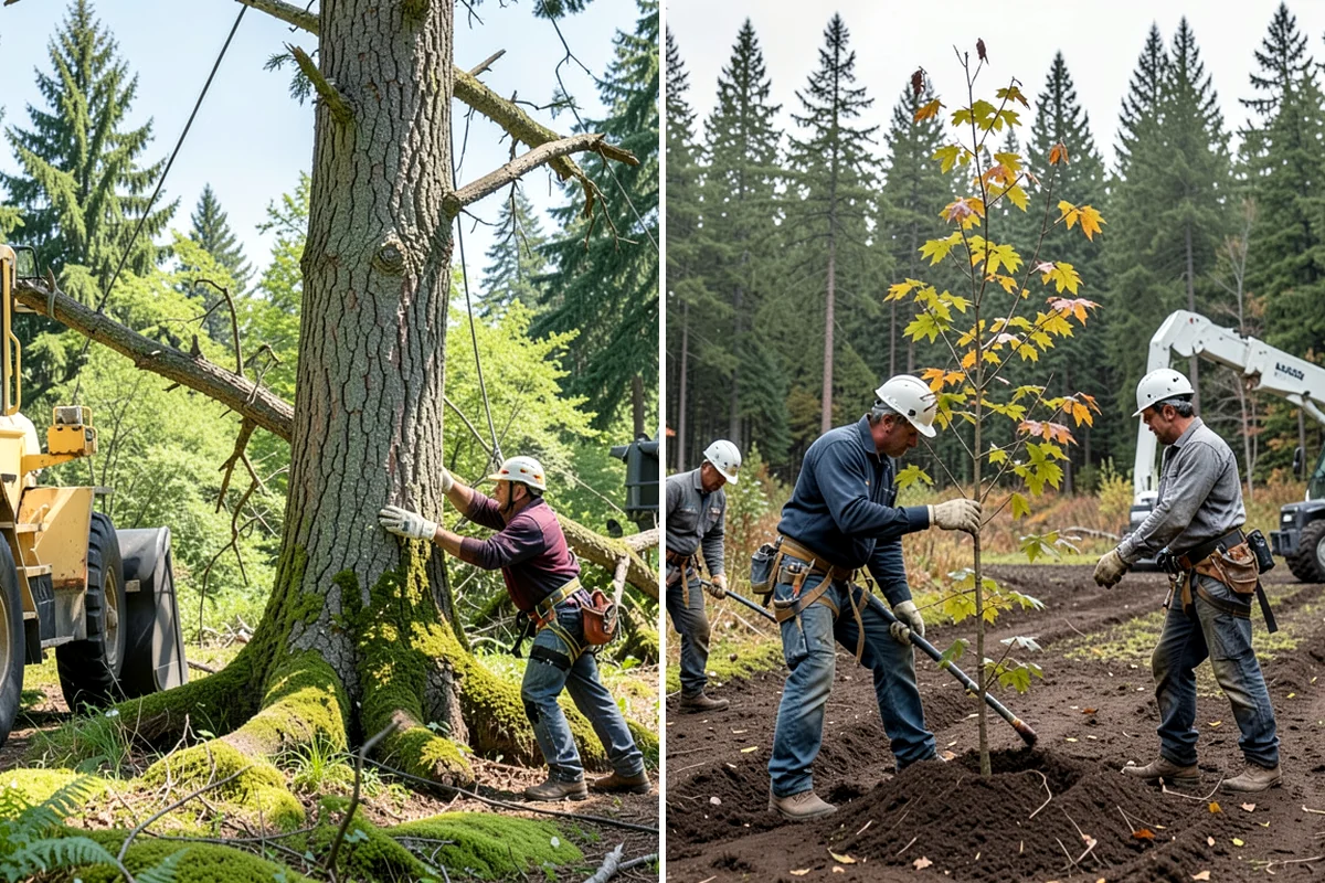 Right-of-way clearing in Kenmore, King County, WA - Assess the site and mark features to protect