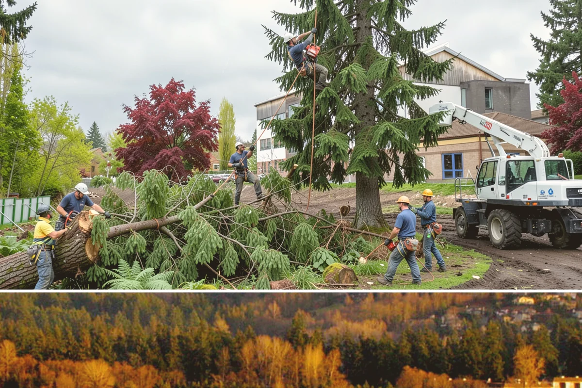 Right-of-way clearing in Kenmore, King County, WA - This work can be performed year-round in Puget Sound but requires specific methods for wet or frozen ground common during winter.