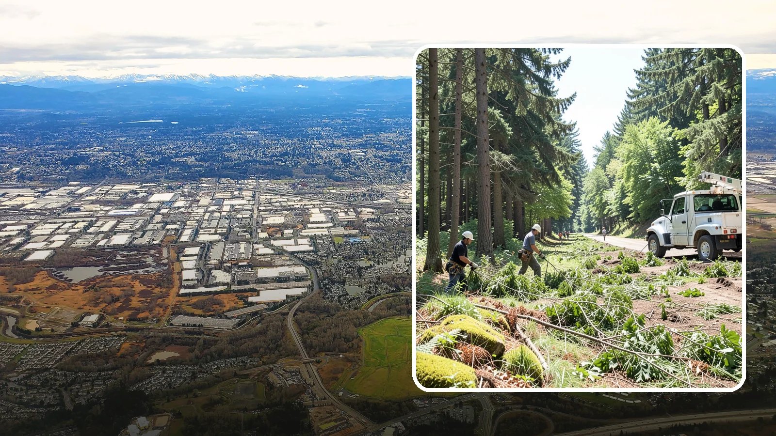 Right-of-way clearing in Kent, King County, WA - The clearing of vegetation along easements and access corridors.