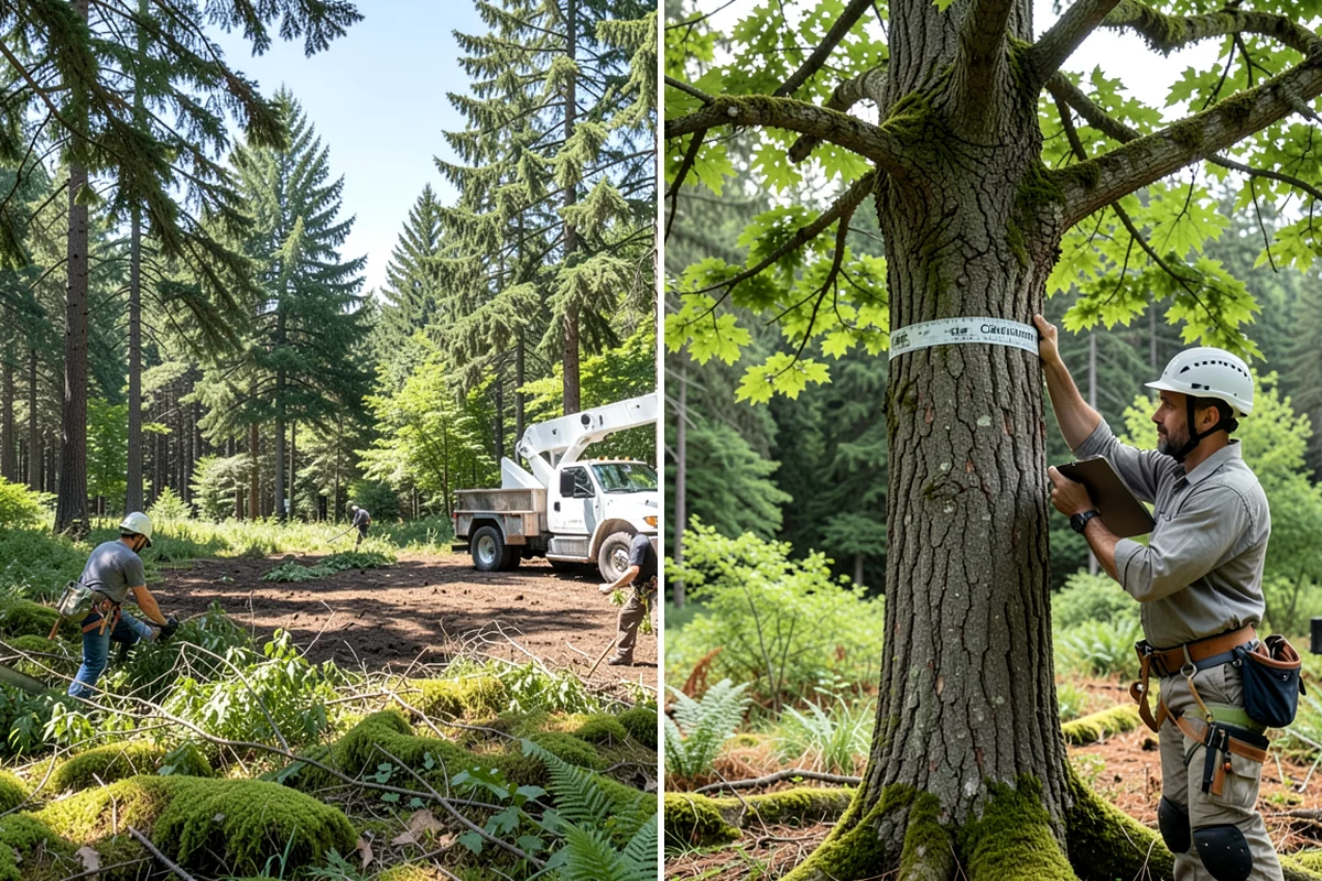 Right-of-way clearing in Lake Forest Park, King County, WA - Assess the site and mark features to protect