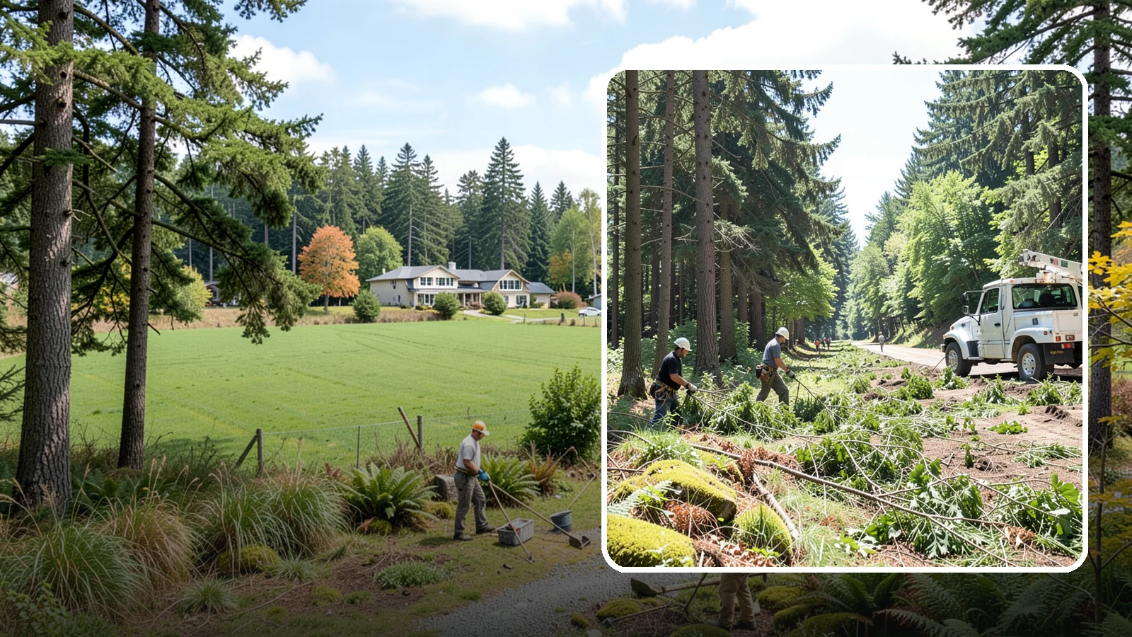 Right-of-way clearing in Lyman, Skagit County, WA - The clearing of vegetation along easements and access corridors.