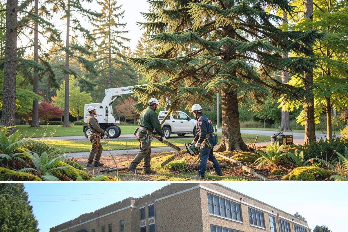Right-of-way clearing in Maple Valley, King County, WA - This work can be performed year-round in Puget Sound but requires specific methods for wet or frozen ground common during winter.