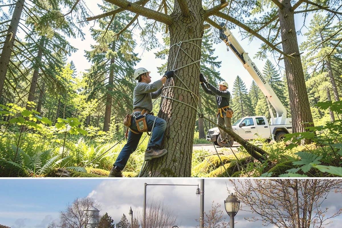 Right-of-way clearing in Marysville, Snohomish County, WA - This work can be performed year-round in Puget Sound but requires specific methods for wet or frozen ground common during winter.
