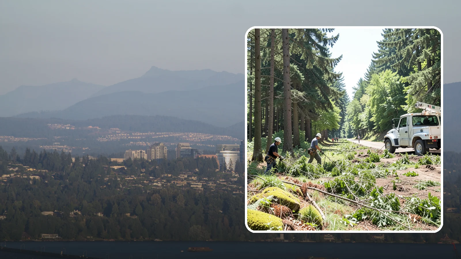 Right-of-way clearing in Medina, King County, WA - The clearing of vegetation along easements and access corridors.