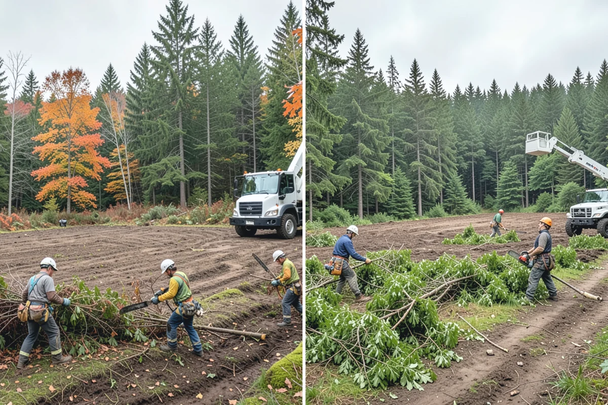 Right-of-way clearing in Medina, King County, WA - Assess the site and mark features to protect