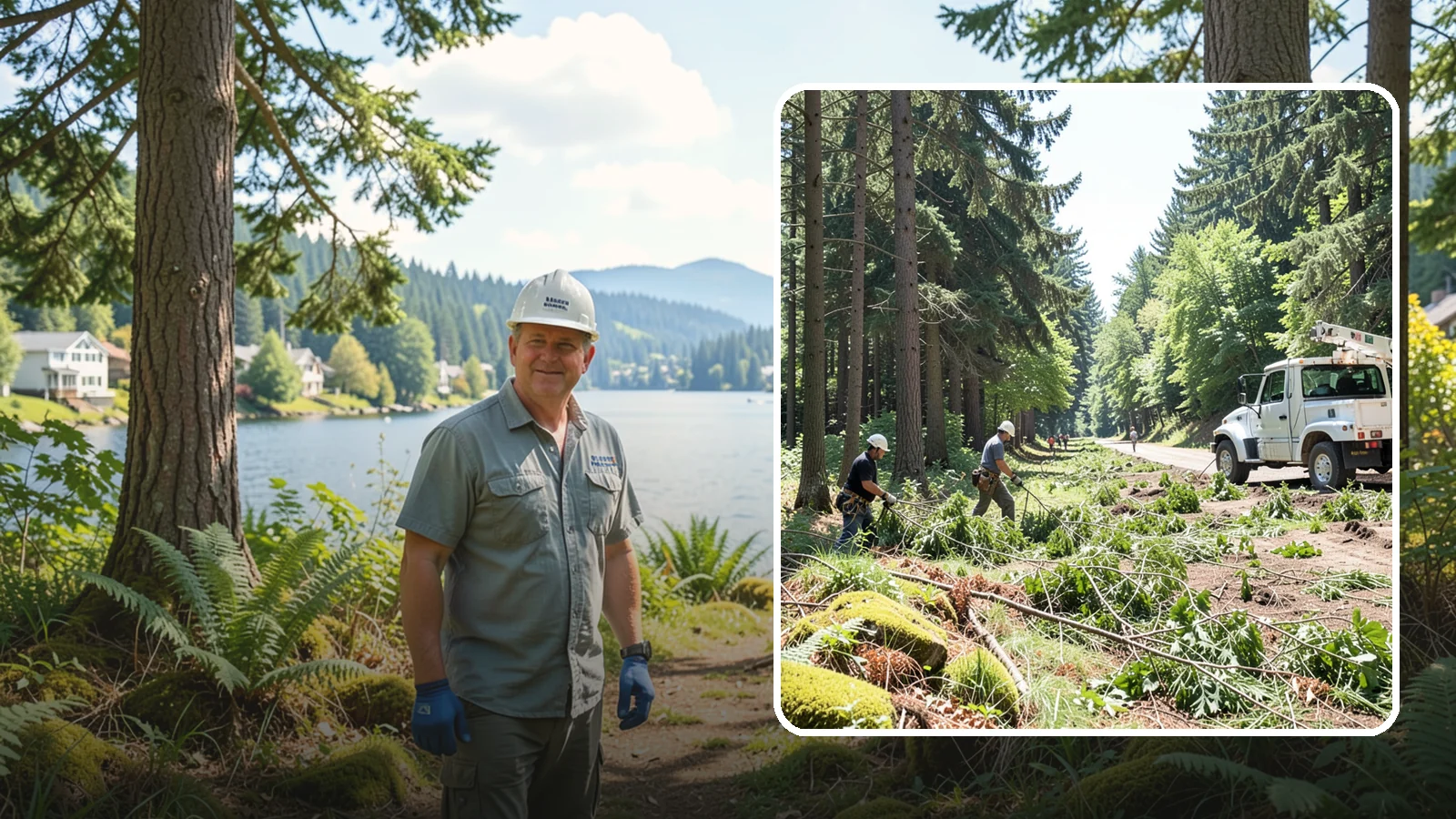 Right-of-way clearing in Milton, King County, WA - The clearing of vegetation along easements and access corridors.