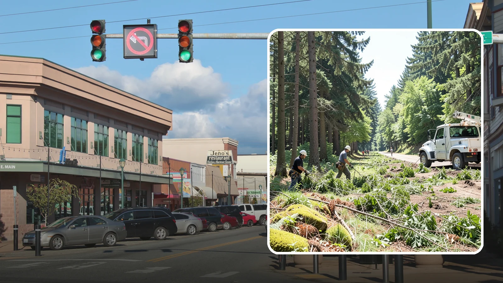 Right-of-way clearing in Monroe, Snohomish County, WA - The clearing of vegetation along easements and access corridors.
