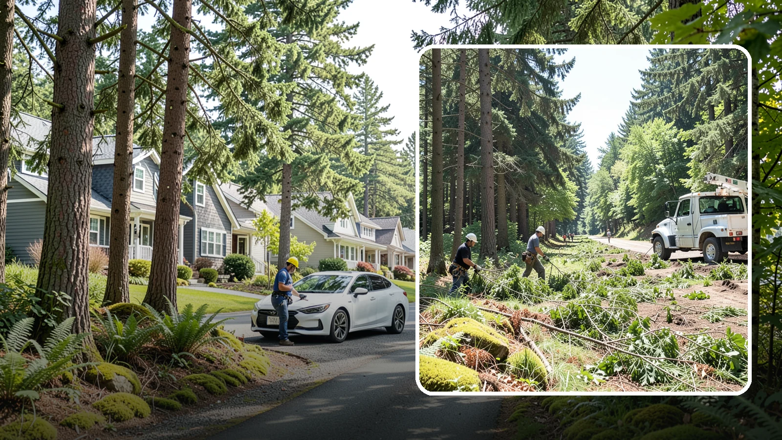 Right-of-way clearing in Normandy Park, King County, WA - The clearing of vegetation along easements and access corridors.