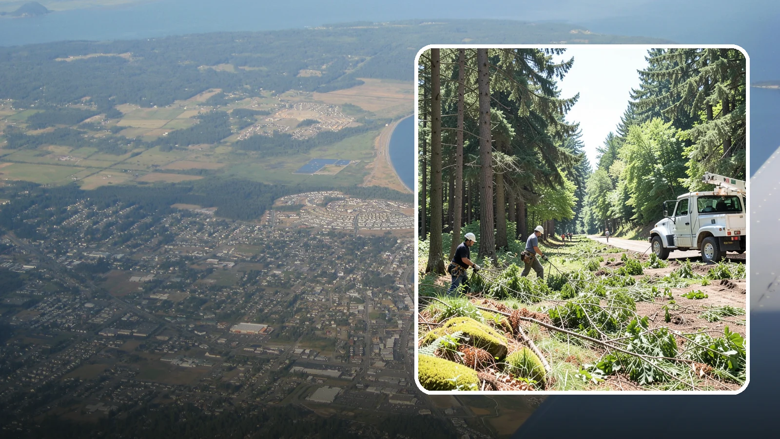 Right-of-way clearing in Oak Harbor, Island County, WA - The clearing of vegetation along easements and access corridors.