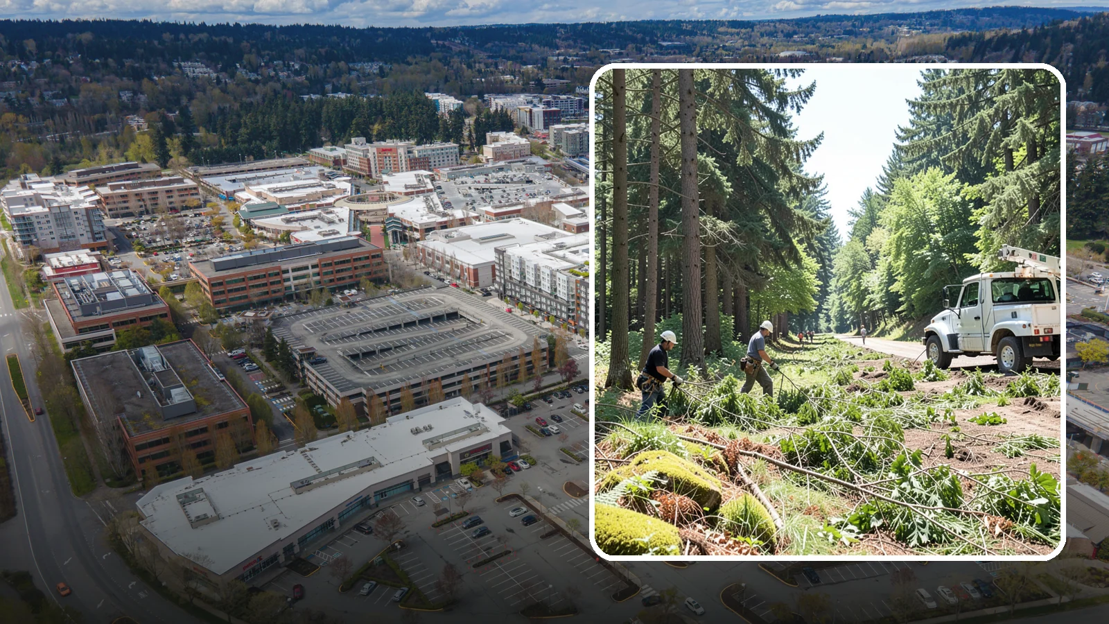 Right-of-way clearing in Redmond, King County, WA - The clearing of vegetation along easements and access corridors.