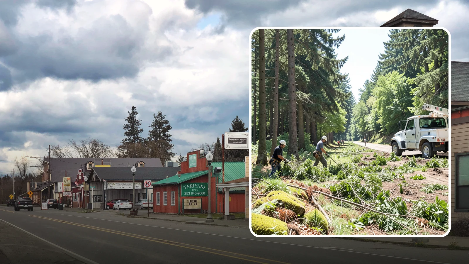Right-of-way clearing in Roy, Pierce County, WA - The clearing of vegetation along easements and access corridors.