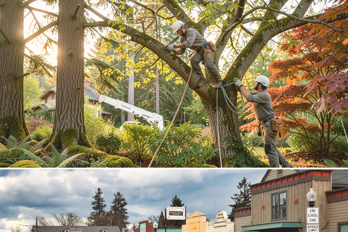 Right-of-way clearing in Roy, Pierce County, WA - This work can be performed year-round in Puget Sound but requires specific methods for wet or frozen ground common during winter.