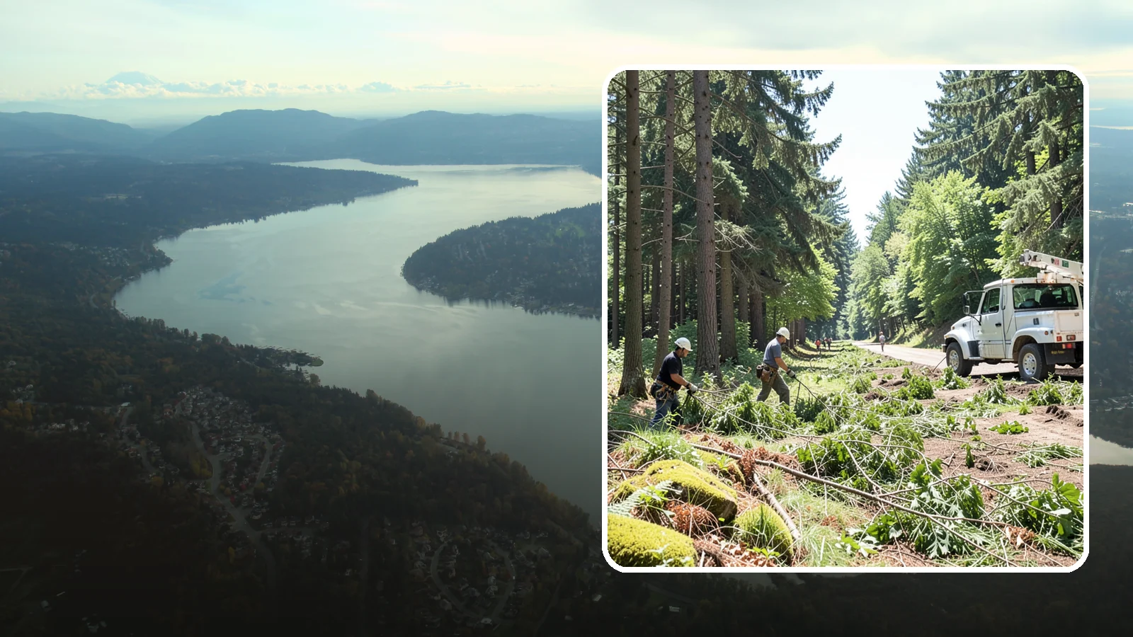 Right-of-way clearing in Sammamish, King County, WA - The clearing of vegetation along easements and access corridors.