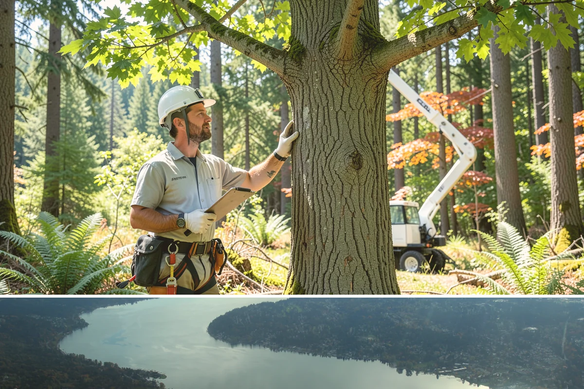Right-of-way clearing in Sammamish, King County, WA - This work can be performed year-round in Puget Sound but requires specific methods for wet or frozen ground common during winter.