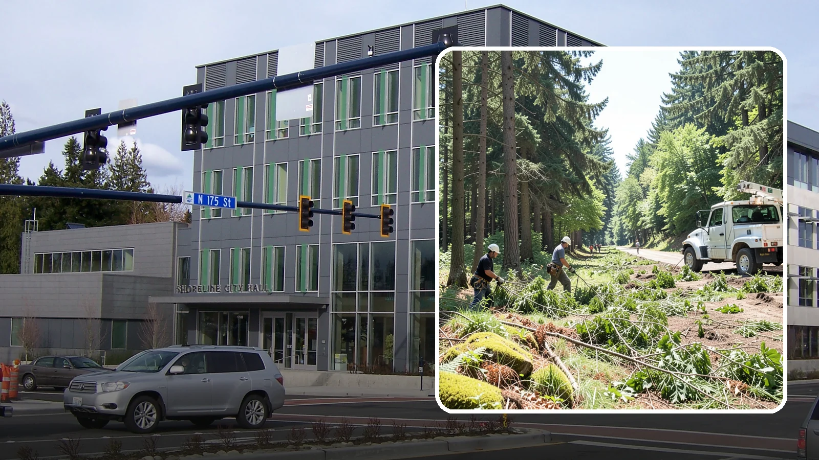 Right-of-way clearing in Shoreline, King County, WA - The clearing of vegetation along easements and access corridors.
