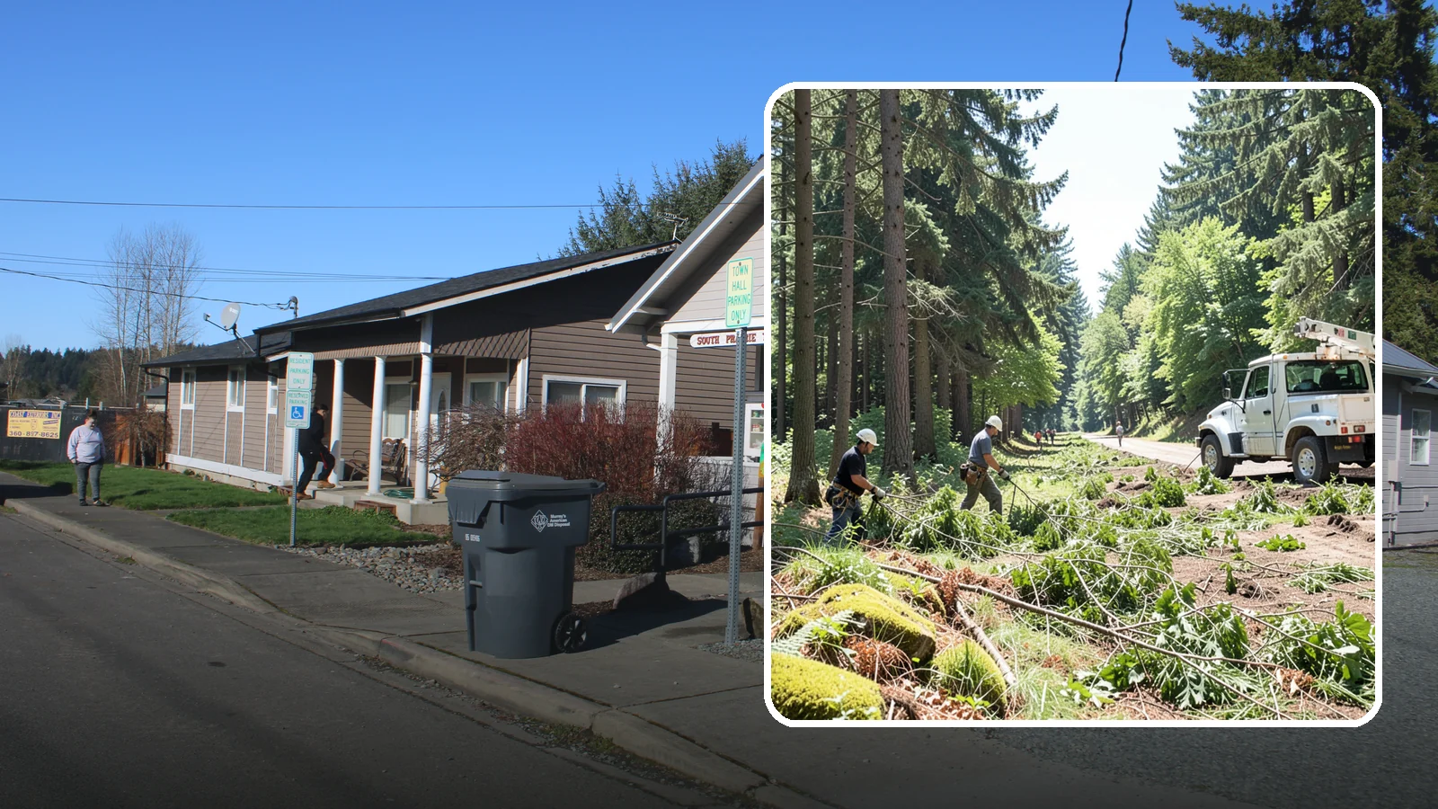 Right-of-way clearing in South Prairie, Pierce County, WA - The clearing of vegetation along easements and access corridors.