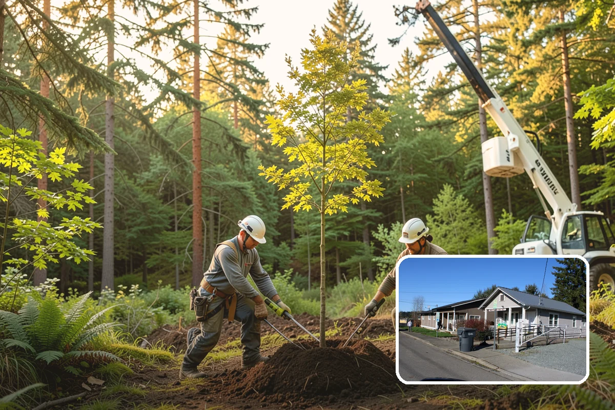 Right-of-way clearing in South Prairie, Pierce County, WA - Improves access and usability of a site