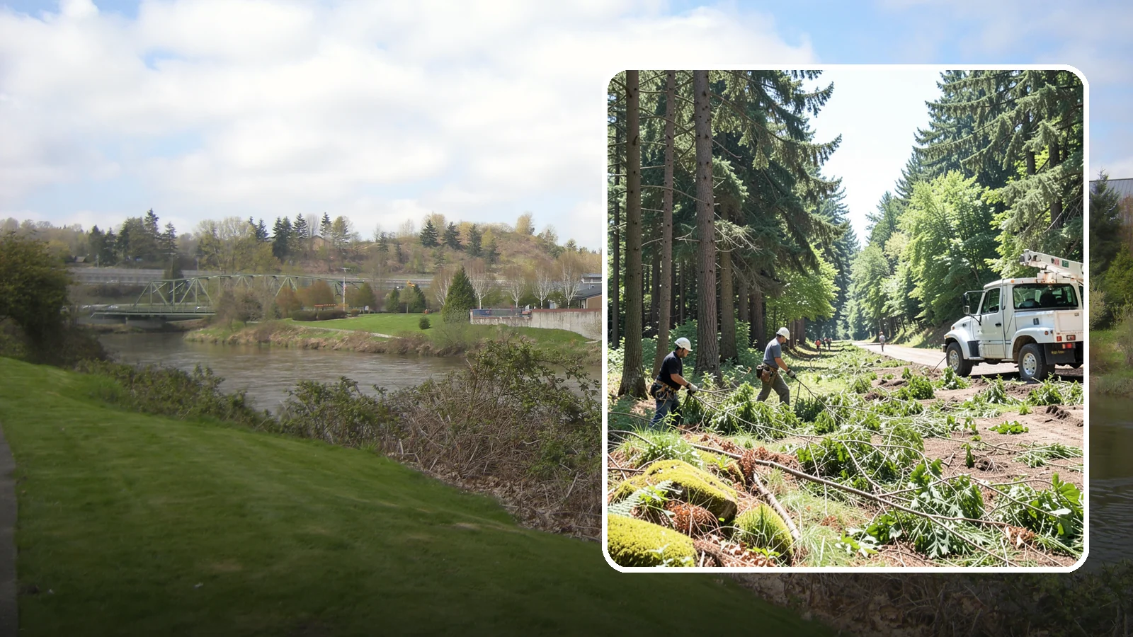 Right-of-way clearing in Tukwila, King County, WA - The clearing of vegetation along easements and access corridors.