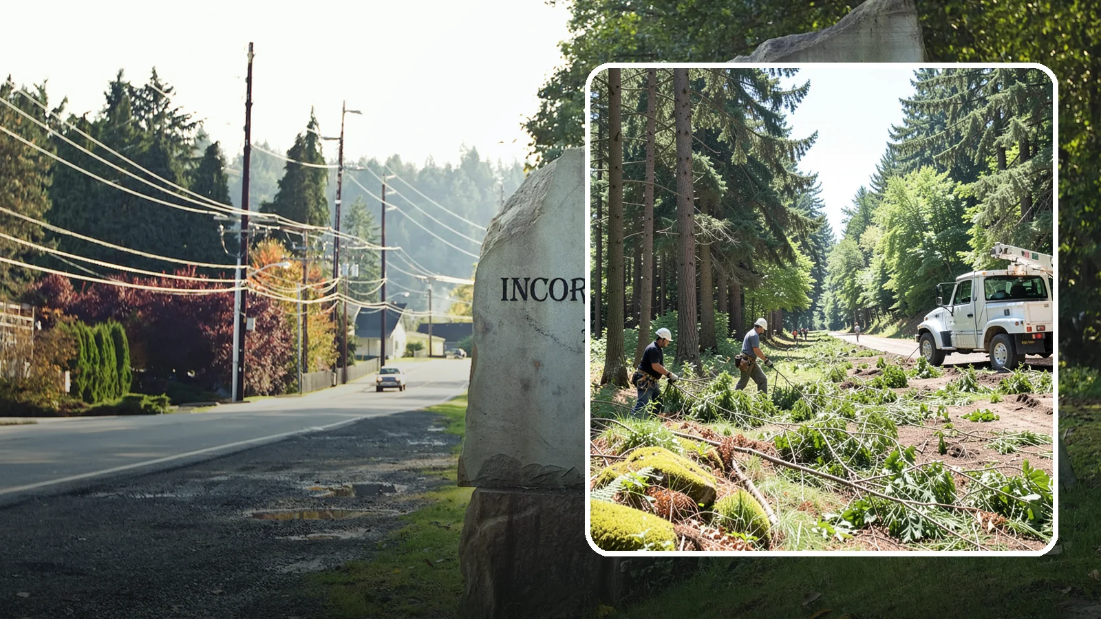 Right-of-way clearing in Wilkeson, Pierce County, WA - The clearing of vegetation along easements and access corridors.
