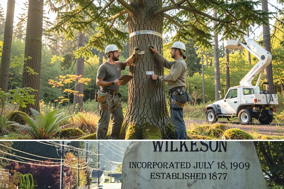 Right-of-way clearing in Wilkeson, Pierce County, WA - This work can be performed year-round in Puget Sound but requires specific methods for wet or frozen ground common during winter.