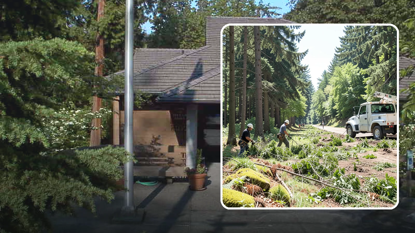 Right-of-way clearing in Yarrow Point, King County, WA - The clearing of vegetation along easements and access corridors.