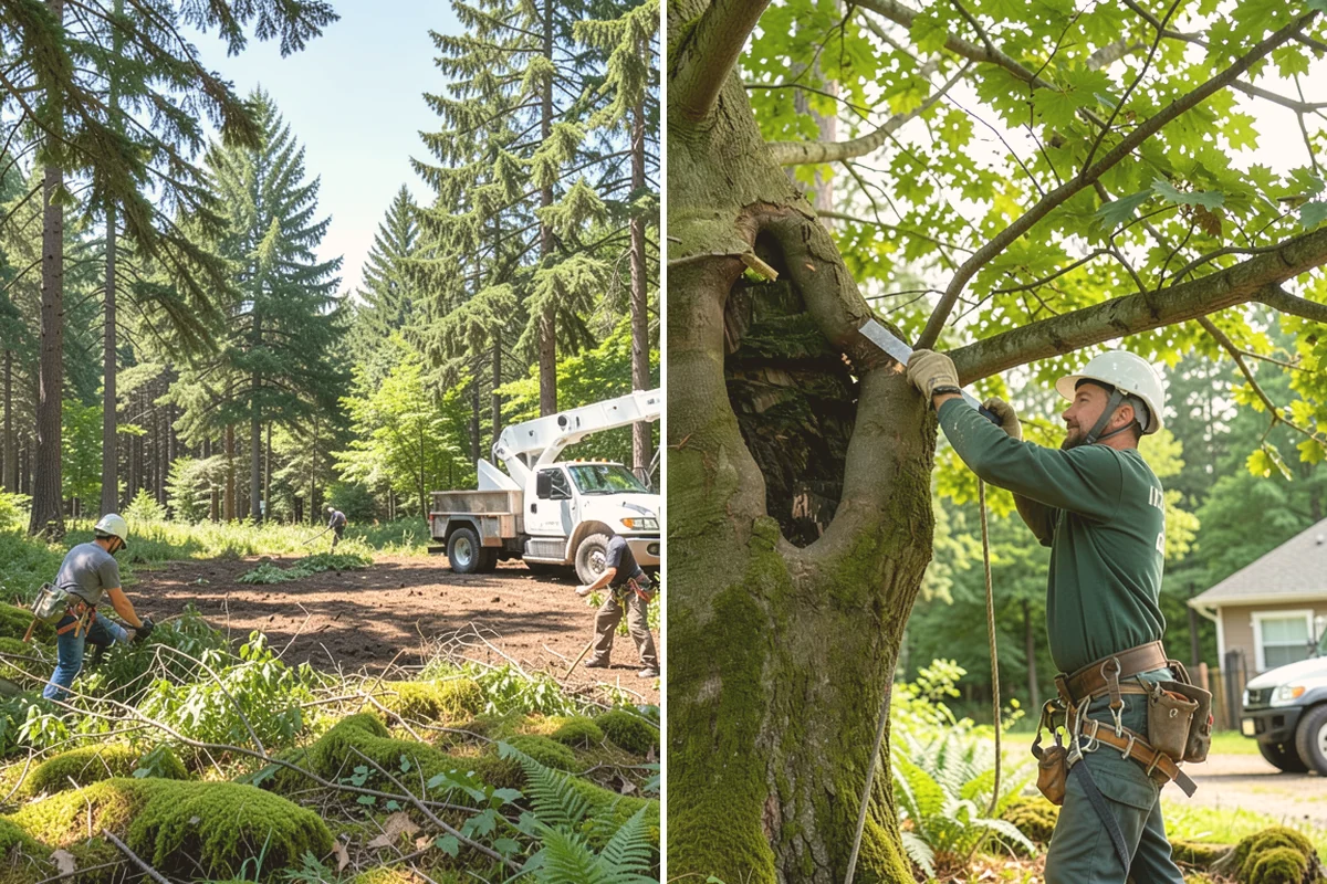 Roof clearance pruning in Algona, King County, WA - Assess canopy condition and pruning objectives