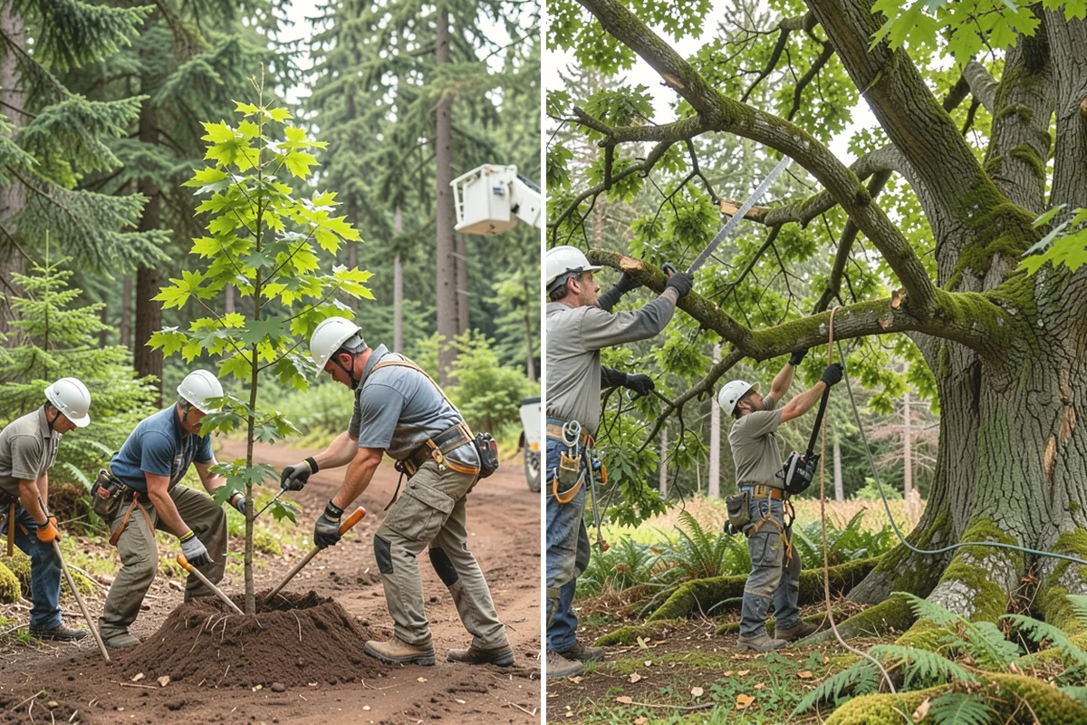 Roof clearance pruning in Black Diamond, King County, WA - Assess canopy condition and pruning objectives