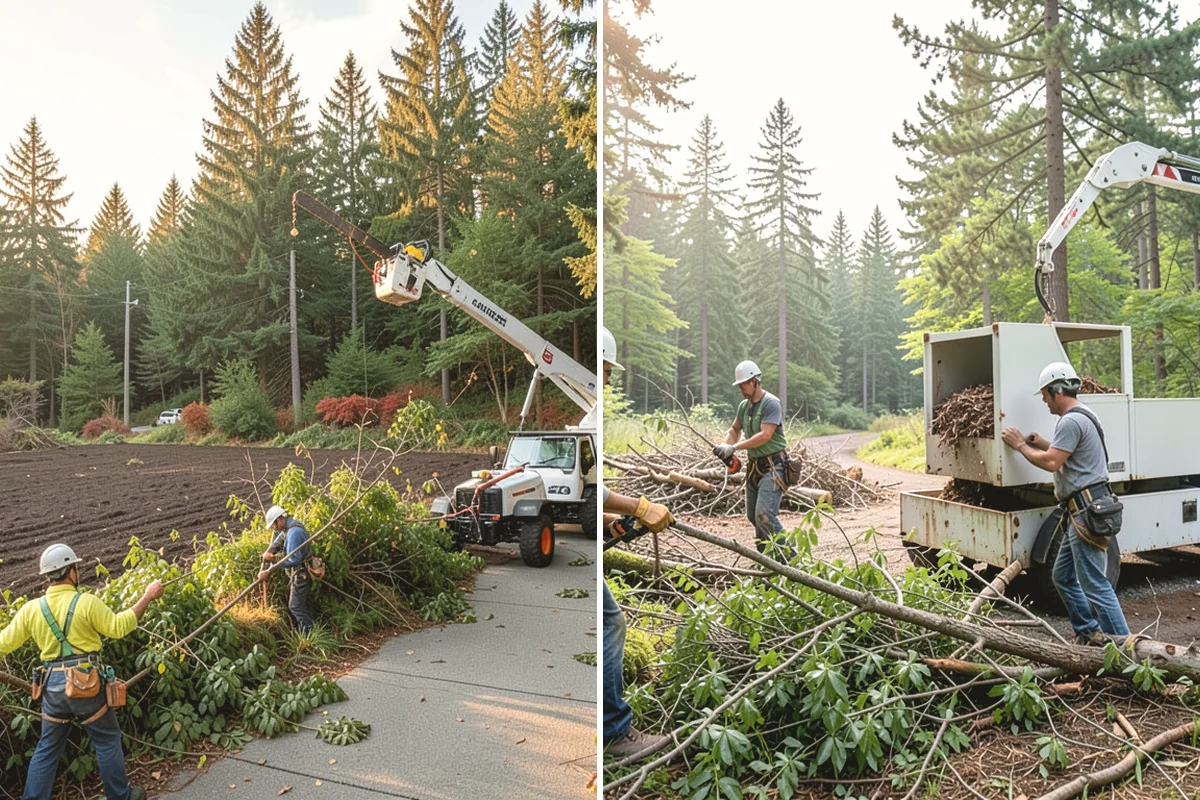 Roof clearance pruning in Burlington, Skagit County, WA - Assess canopy condition and pruning objectives