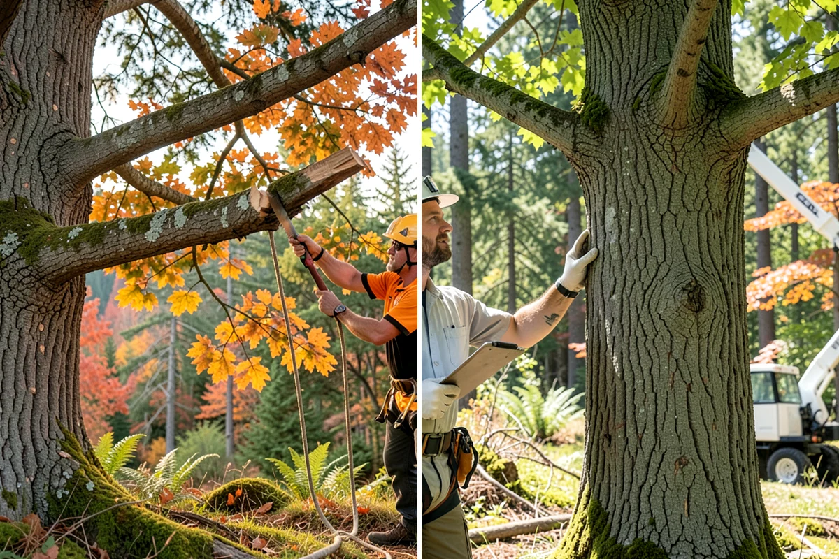 Roof clearance pruning in Concrete, Skagit County, WA - Assess canopy condition and pruning objectives