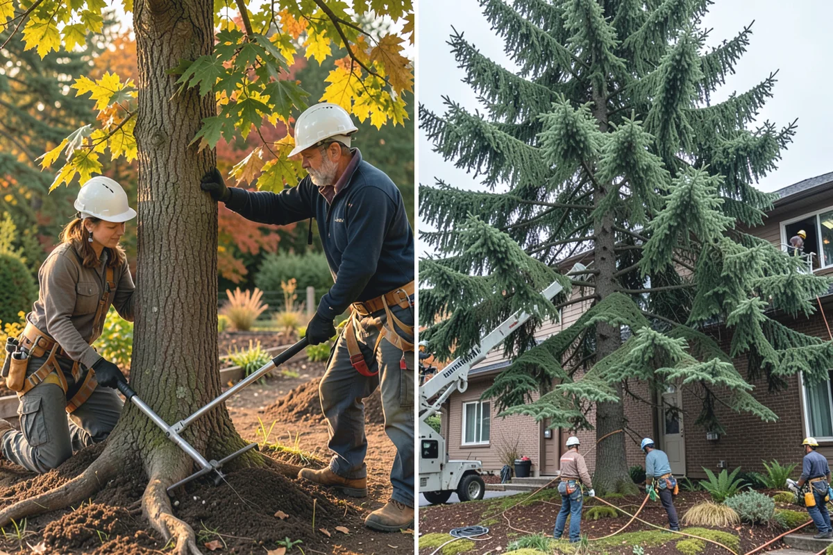 Roof clearance pruning in Darrington, Snohomish County, WA - Assess canopy condition and pruning objectives