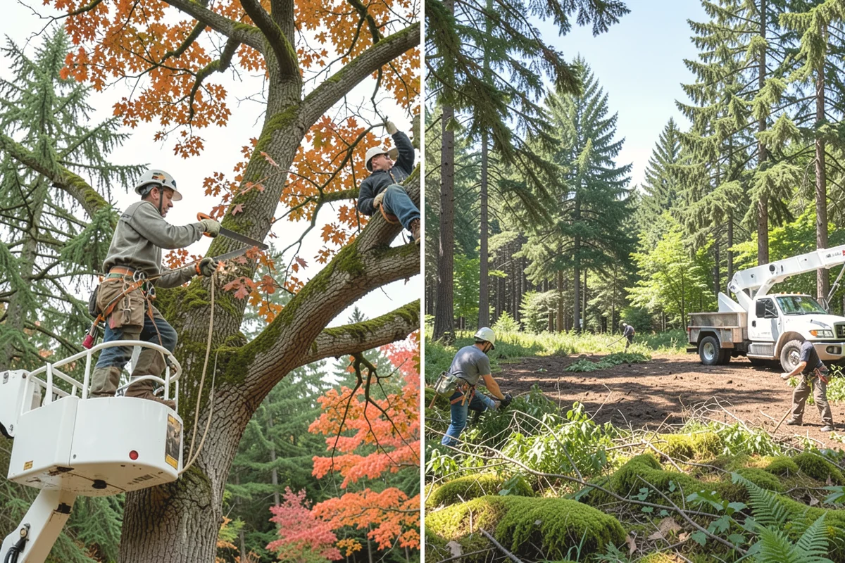 Roof clearance pruning in Duvall, King County, WA - Assess canopy condition and pruning objectives