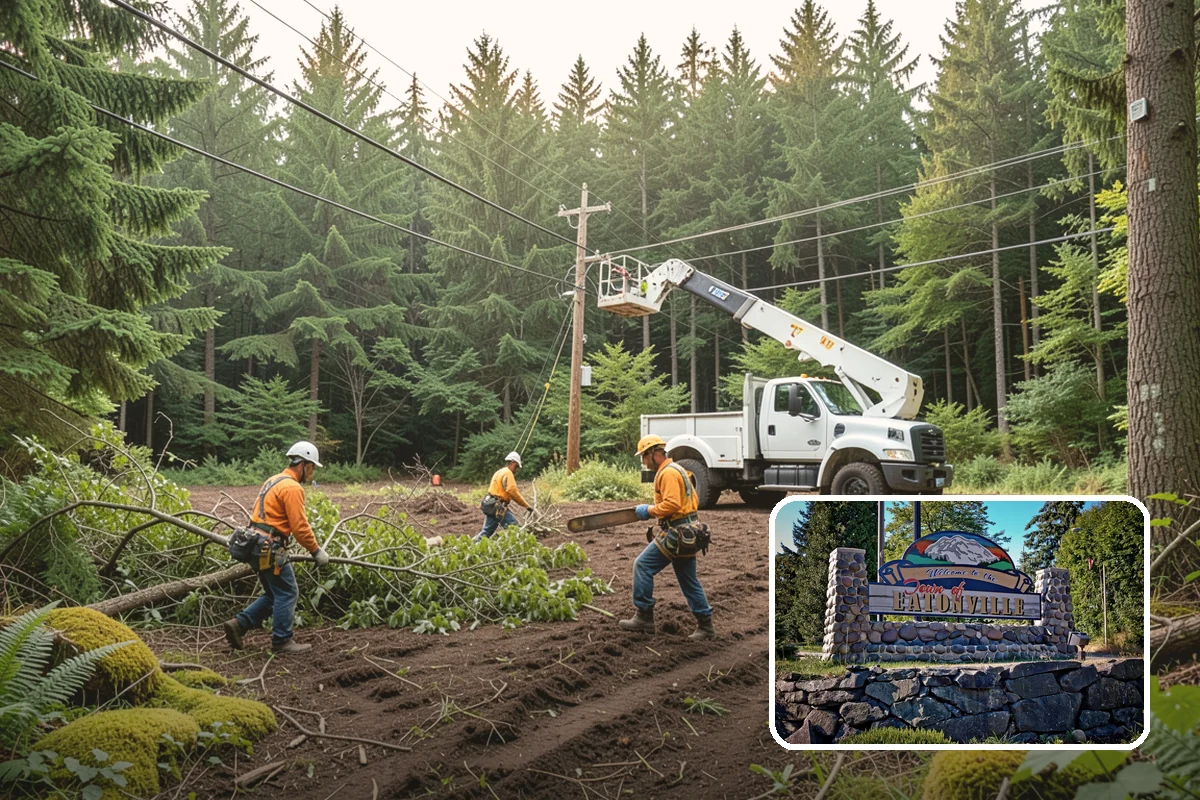 Roof clearance pruning in Eatonville, Pierce County, WA - Improves tree structure, health, and appearance