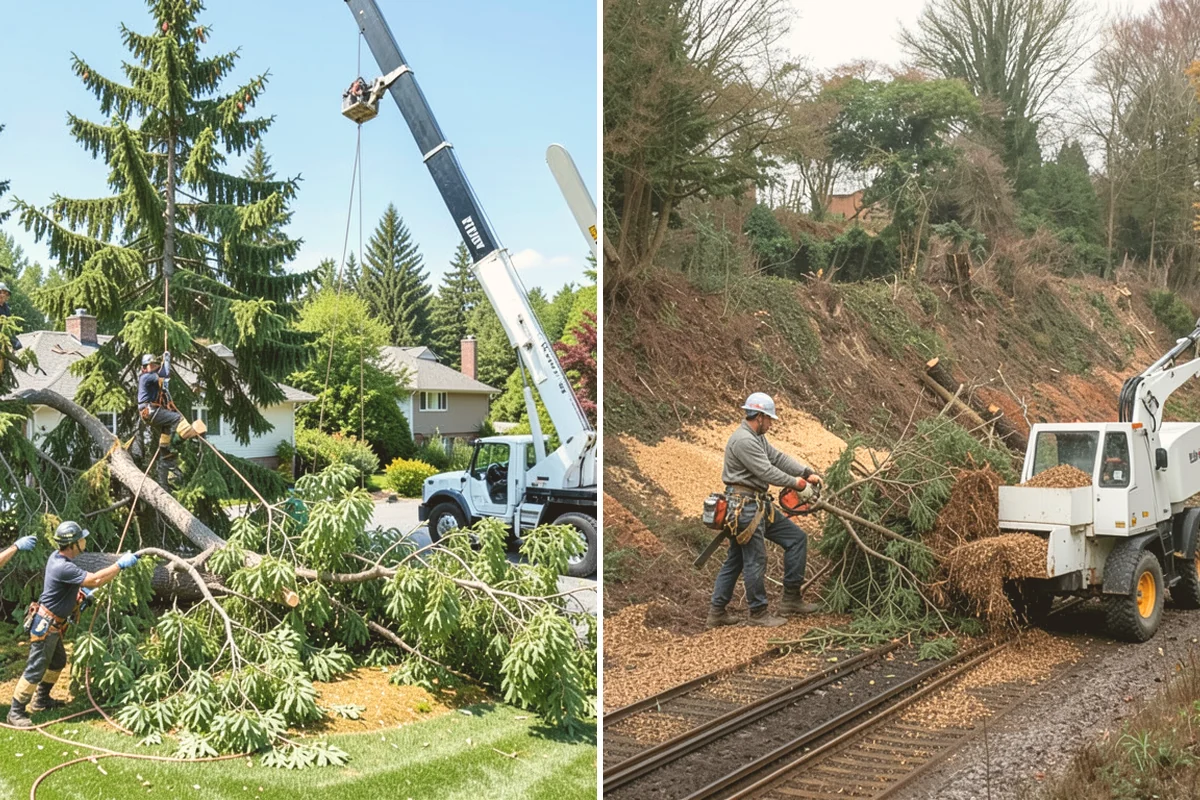 Roof clearance pruning in Fife, Pierce County, WA - Assess canopy condition and pruning objectives