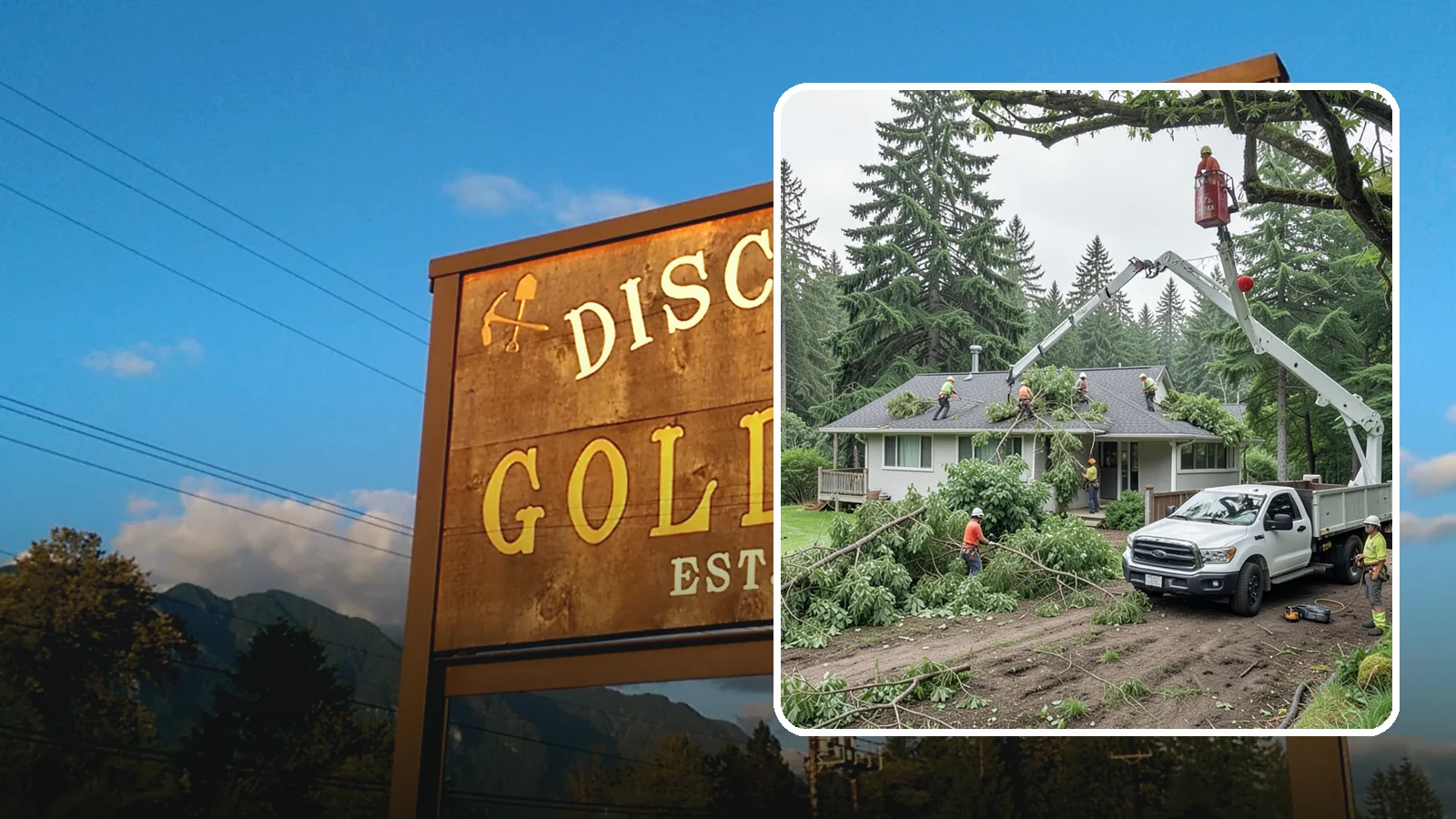 Roof clearance pruning in Gold Bar, Snohomish County, WA - The pruning of branches away from rooflines.