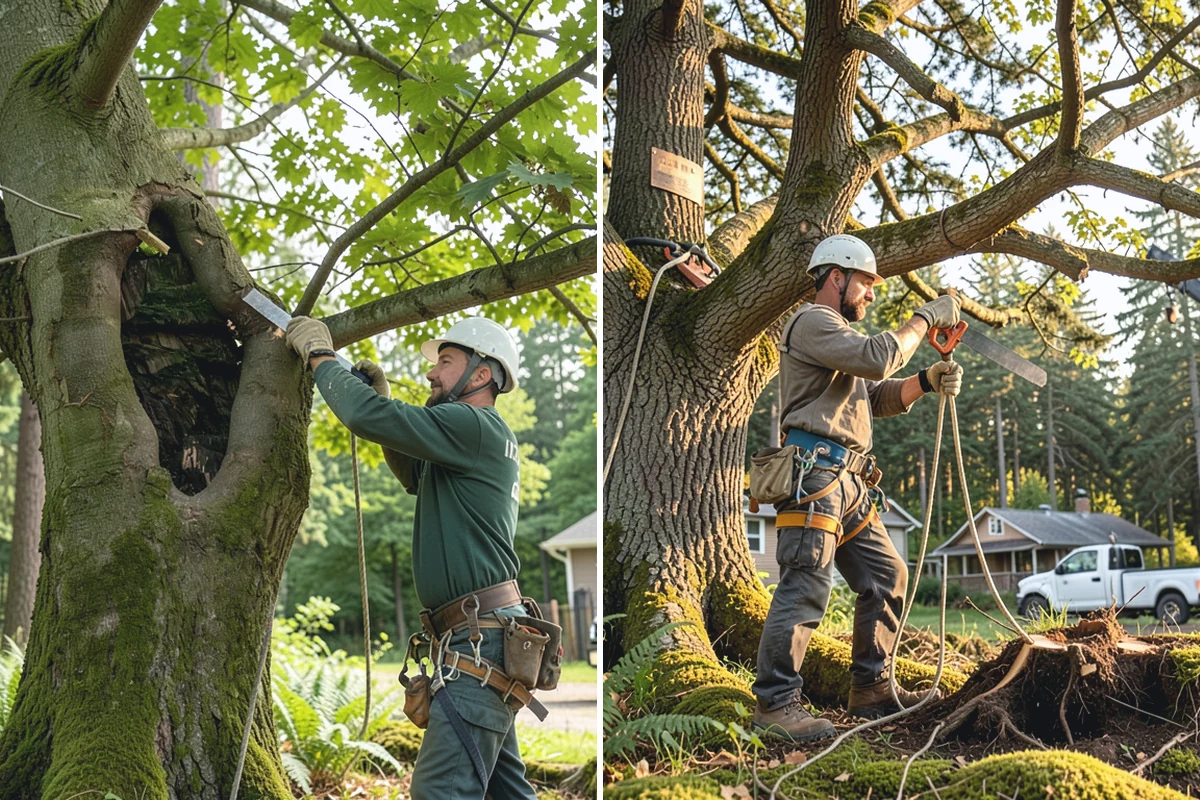 Roof clearance pruning in Granite Falls, Snohomish County, WA - Assess canopy condition and pruning objectives