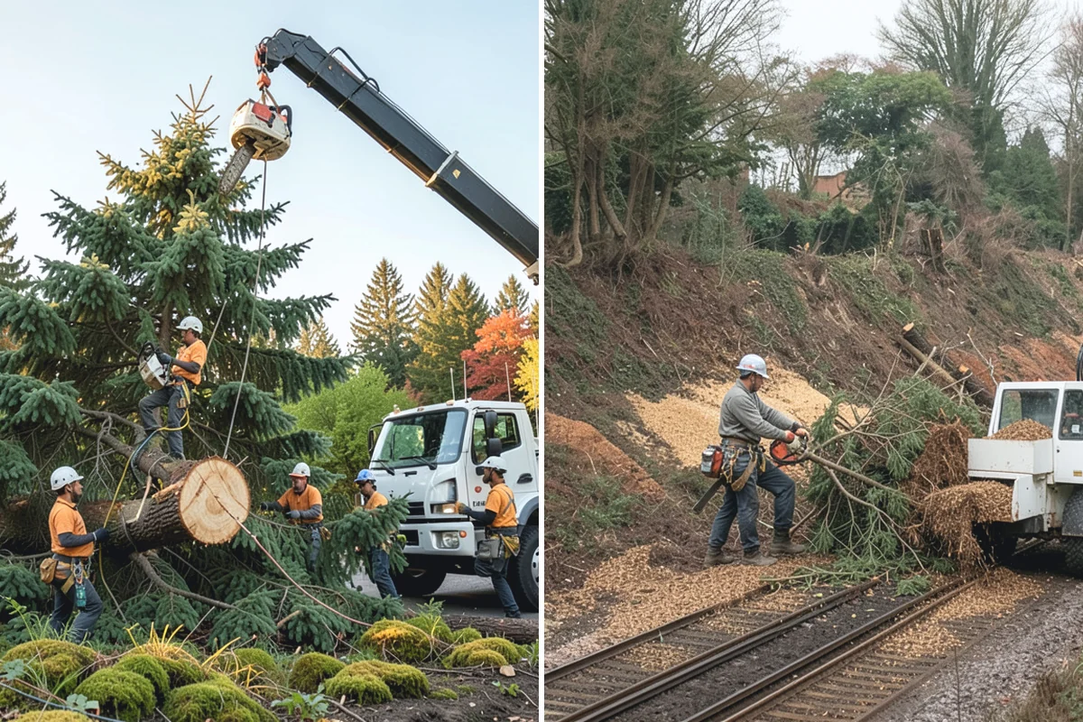 Roof clearance pruning in Hamilton, Skagit County, WA - Assess canopy condition and pruning objectives