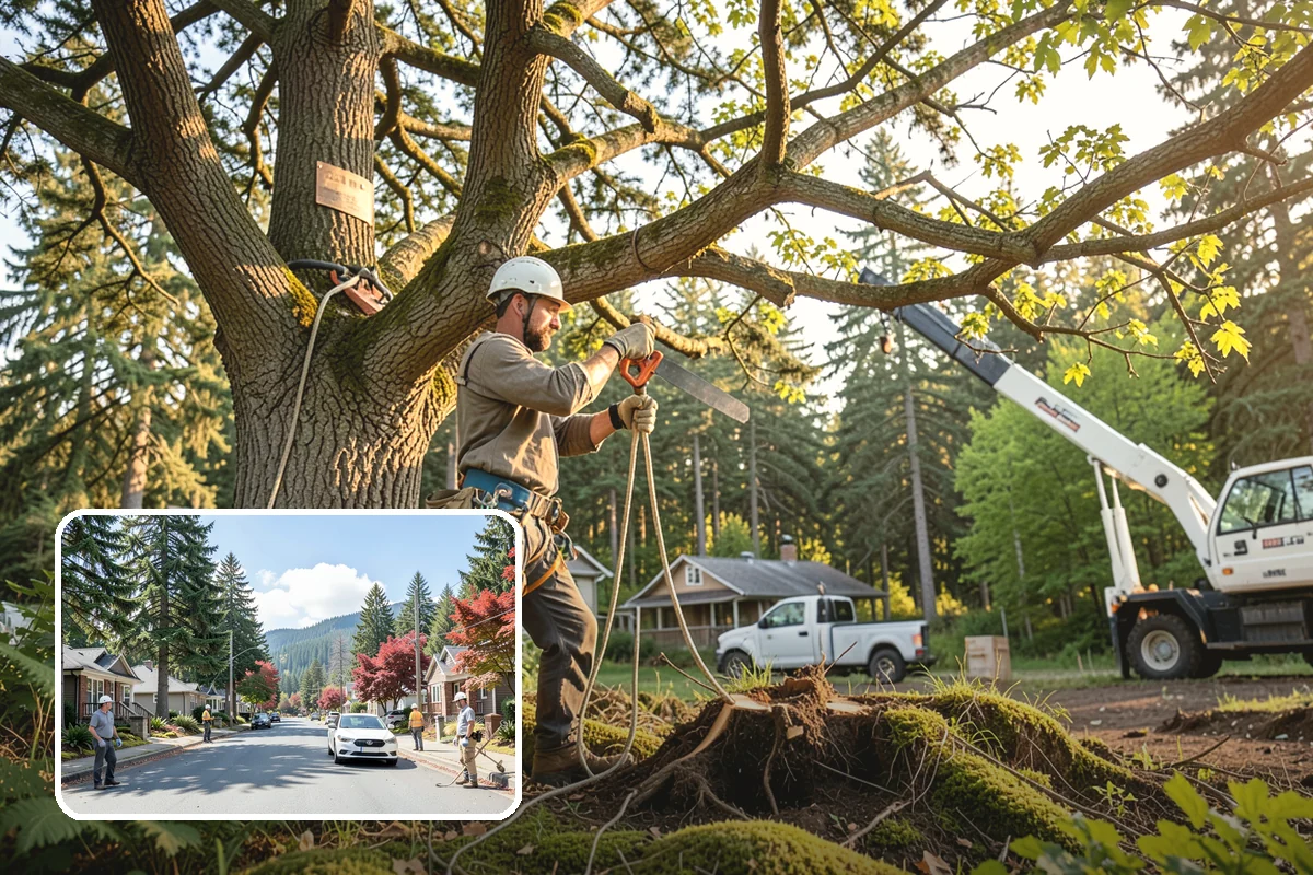 Roof clearance pruning in Hunts Point, King County, WA - Improves tree structure, health, and appearance