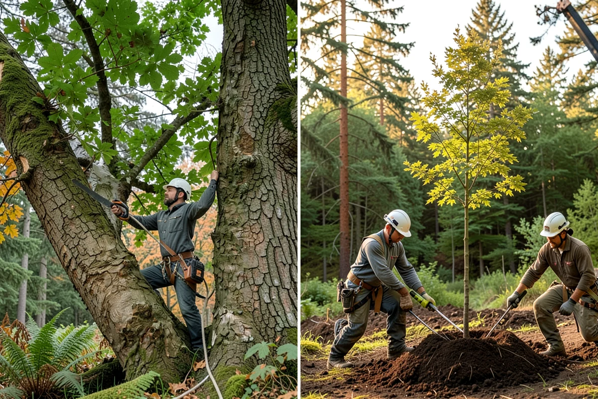 Roof clearance pruning in Kenmore, King County, WA - Assess canopy condition and pruning objectives
