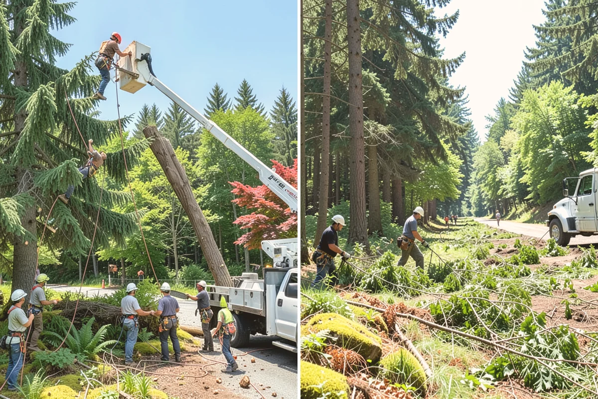 Roof clearance pruning in Langley, Island County, WA - Assess canopy condition and pruning objectives