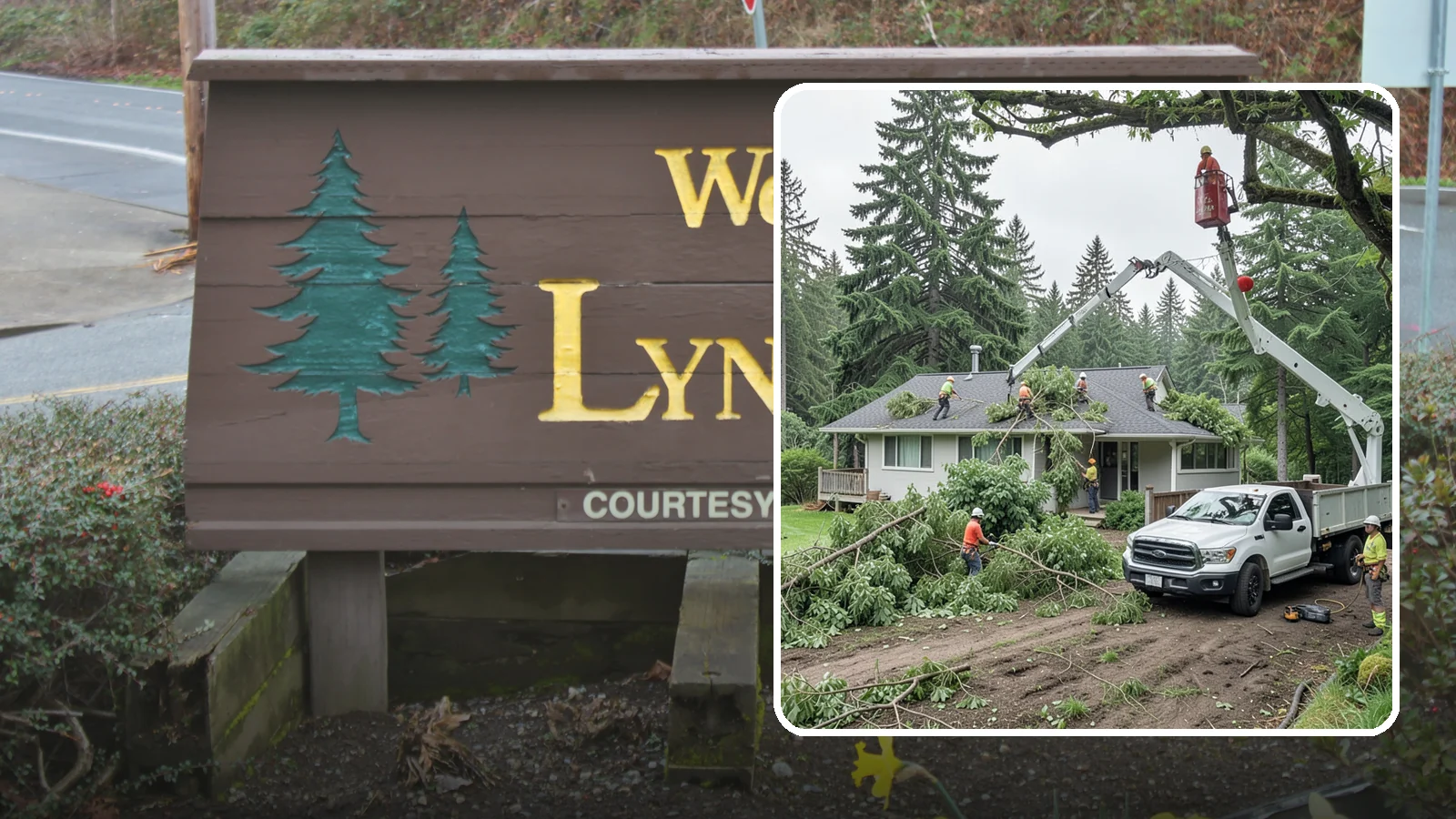 Roof clearance pruning in Lynnwood, Snohomish County, WA - The pruning of branches away from rooflines.